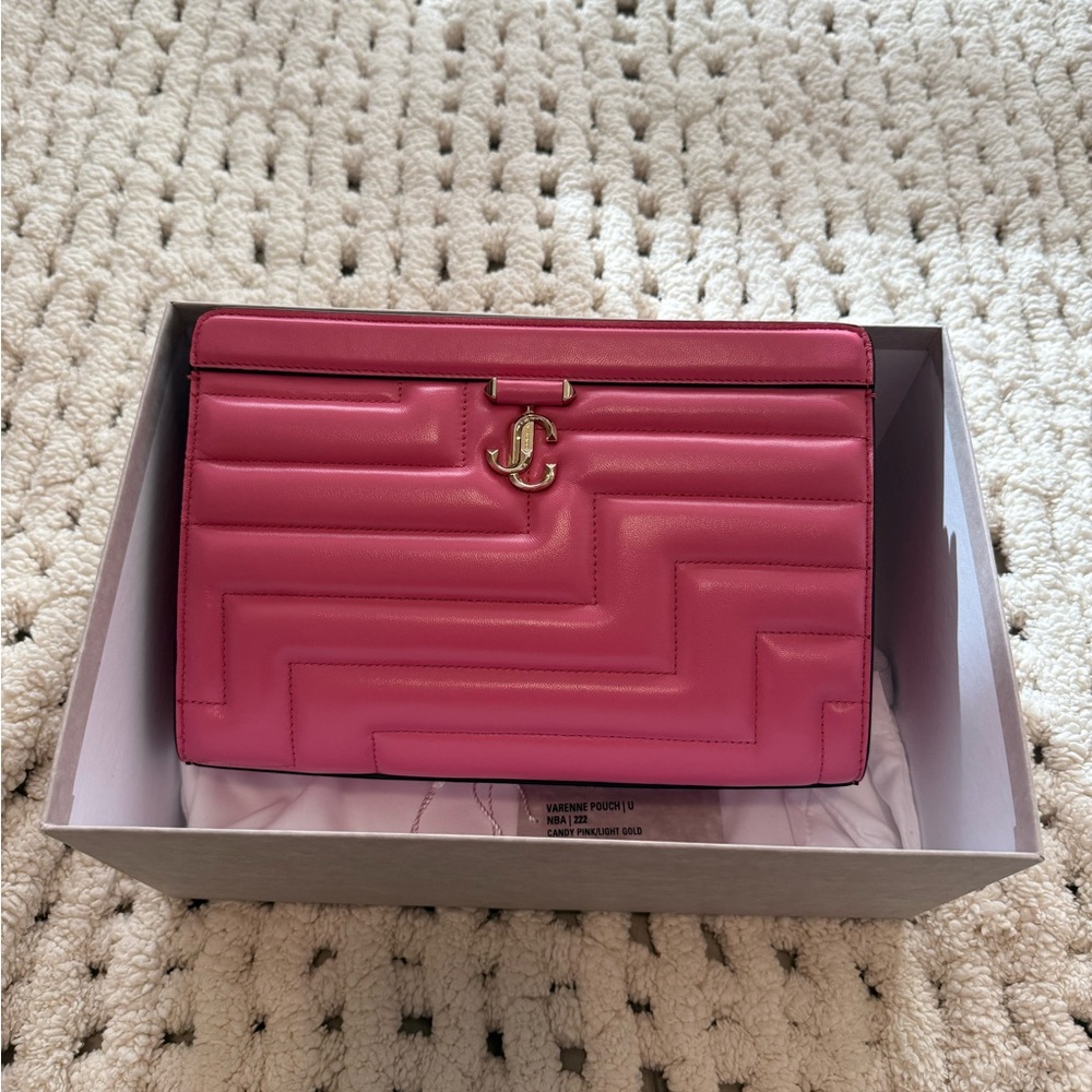 Jimmy Choo Pink Quilted Clutch
